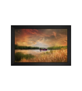 Manzara Temalı Kanvas Tablo 80 x 110 cm Siyah Çerçeve