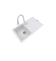 POLEX Cristalüx Granit Eviye P-03+Spiralli Beyaz