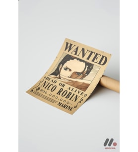 One Piece Nico Robin Wanted Poster, Çerçevesiz Yüksek Kalite Duvar Afişi - Anime