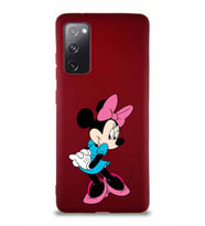Samsung Galaxy S20 FE Soft Premier Kapak Minnie Mouse-F Tasarımlı Silikon Kılıf - Mürdüm (Şeffaf)