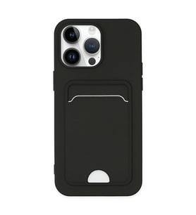 Apple İphone 14 Pro Kılıf Kelvin Kartvizitli Silikon - Siyah