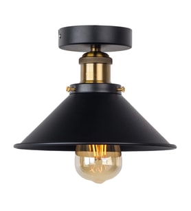 RİOLİGHT RETRO METAL TEKLİ TAVAN ÇAP: 23CM (Siyah)