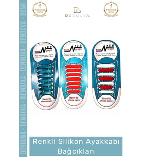 #Bağcık Pratik Esnek Dayanıklı Spor Sneaker Uyumlu Unisex Renkli Silikon Ayakkabı Bağcıkları
