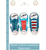 #Bağcık Pratik Esnek Dayanıklı Spor Sneaker Uyumlu Unisex Renkli Silikon Ayakkabı Bağcıkları