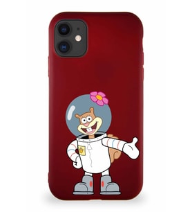 Apple iPhone 11 Soft Premier Kapak Sandy Tasarımlı Silikon Kılıf - Mürdüm (Şeffaf)