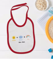 BK Kids Kişiye Özel Annem Babam Ben Tasarımlı Kırmızı Bebek Mama Önlüğü-1