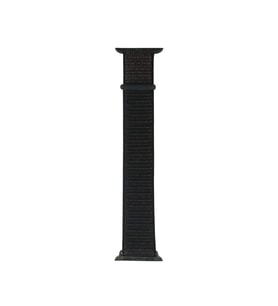 Apple Watch 7 45mm Uyumlu Kordon Hasır Örgü Kumaş Band-03 Strap Kayış (Siyah)