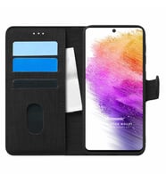Microsonic Samsung Galaxy A73 5G Kılıf Fabric Book Wallet Siyah