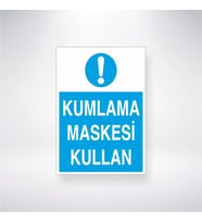 Kumlama Maskesi Kullan 21x35 Arkası Yapışkanlı Levha