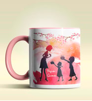 Kişiye Özel Anneler Günün Kutlu Olsun 6 Temalı Pembe Kupa Bardak (Pembe)