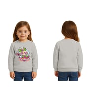 Unisex Labubu Baskılı Çocuk Swaetshirt 3 İplik Şardonlu (Gri)