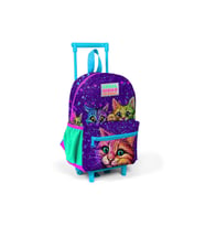 Minik Yuva Çekçekli Sırt Çantası Mor Pembe Kedi Desenli İki Bölmeli 24032