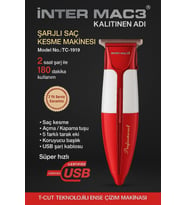 İNTER MAC3 ŞARJLI SAÇ KESME MAKİNESİ TC-1919