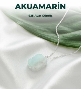 Luxtone Sertifikalı Akuamarin 925 Ayar Gümüş Kolye Kadın Takı LX1640KL