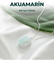 Luxtone Sertifikalı Akuamarin 925 Ayar Gümüş Kolye Kadın Takı LX1640KL
