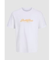 JACK JONES Yazı Baskılı Erkek Tişört 12297893 (Beyaz)