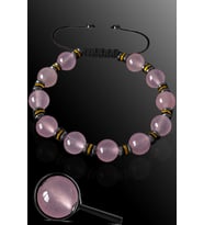Sertifikalı Rose Gerçek Hematit - Pembe Kuvars Taşı Bileklik - Ayarlamalı (Çok Renkli)