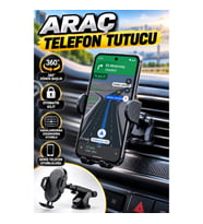 Havalandırma Izgarası Araç Telefon Tutucu – 360° Döner Başlık ve Otomatik Kilit
