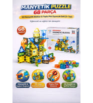 Manyetik Bloklar 68 Parça 3D Yapı Kurma ve Toplu Pist Eğitici Oyuncak Seti