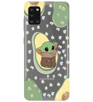 Samsung Galaxy A31 Uyumlu Baby Yoda Desenli Şeffaf Telefon Kılıfı