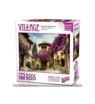 Flowered Village Houses Puzzle 500 Parça