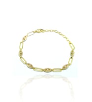 Zirkon Taşlı Göz Model  Gold Kaplama 925 Ayar Gümüş Kadın Bileklik 201023993