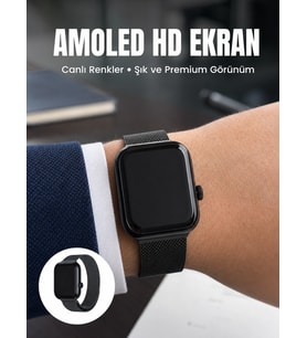 Mey İthalat® Bluetooth Görüşmeli Dokunmatik Akıllı Saat 3 Farklı Kordon Seçeneği