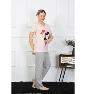 Giyim Kadın Kısa Kol Penye Pijama Takım