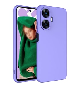 Realme C55 Kılıf Zore Mara Lansman İç Yüzeyi Kadife Kılıf (Lila)