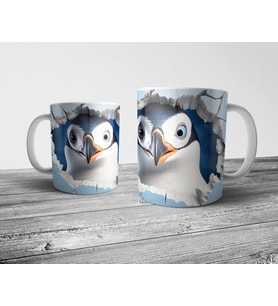 Pixxa Penguen Penguin Optik İllüzyonlu Kupa Bardak Model 4