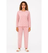 Kadın 13504-1430 Uzun Kol Kadife Pijama Takımı