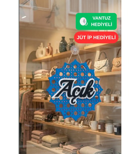 Hazeran Günebakan Desenli 5D Modern Açık/Kapalı Tabelası - Tesbih