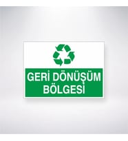Geri Dönüşüm Bölgesi 21x28 Arkası Yapışkanlı Levha