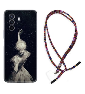 Huawei Nova Y70 Y90 Nova 9 SE  Kılıf Boyun Asklı Rasta Silikon Star Woman 1332
