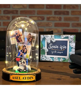Kişiye Özel Tasarlanacak Led Işıklı Fanus Hediyesi Premium Hediye (Model 4)