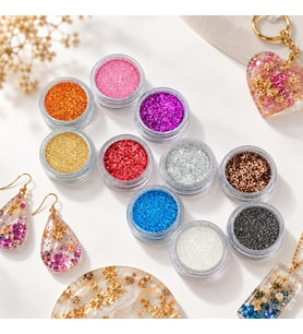 Reçine Sim & Glitter Seti, Mum Simi, Beton Hobi Kendin Yap (9LU SET)