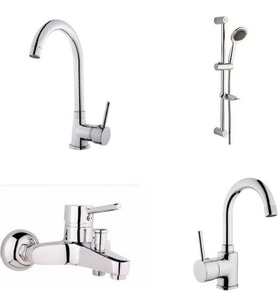 ARÇE Delta Evye  Lavabo  Banyo Bataryası Ve Sürgülü Duş Takımı