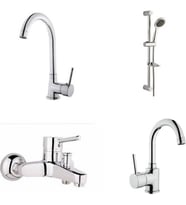 ARÇE Delta Evye  Lavabo  Banyo Bataryası Ve Sürgülü Duş Takımı