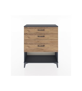 Arges Şifonyer 3 Çekmeceli 88x30x106 Antrasit-Çam