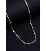3mm Burma Model Halat Zincir 925 Ayar Unisex Gümüş Kolye