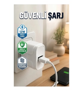 12W USB-A Şarj Adaptörü – 180-240V AC Girişli Ev ve Ofis Tipi