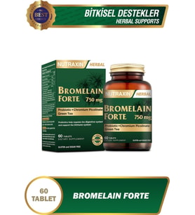 Nutraxin Bromelain Forte 750 mg 60 Tablet Krom Yeşilçay Probiyotik