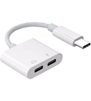5067 Type C To Kulaklık Hızlı Şarj Giriş Çevirici Çoklayıcı Çoğaltıcı Splitter Adaptör