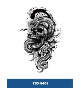 TBS-8408 ORTA BOY KURUKAFA YILAN DESEN GEÇİCİ DÖVME-TATTO