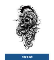 TBS-8408 ORTA BOY KURUKAFA YILAN DESEN GEÇİCİ DÖVME-TATTO