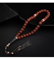 Yemen Akik Doğal Taş 8mm Gümüş Tesbih (Çok Renkli)