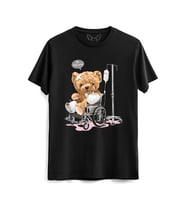 Time Heals Tedy Bear Siyah Tshirt