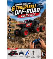 Uzaktan Kumandalı Şarjlı 6 Tekerlekli Off-Road Arazi Aracı Duman Atan Drift Arabası 1:18 Ölçek