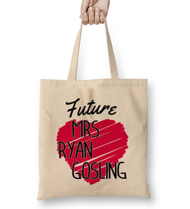 Future Mrs Ryan Gosling Love Heart Bez Çanta Uzun Saplı