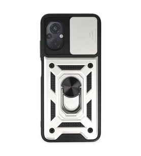 Xiaomi Poco M5 Kılıf Pars Lens Yüzüklü Silikon - Gümüş